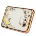 Samsung Galaxy S5 - Secret Garden Floral and Butterfly Bling Rhinestone Electroplated Clear Soft TPU Protective Phone Cover Case - Gold and Yellow Flower